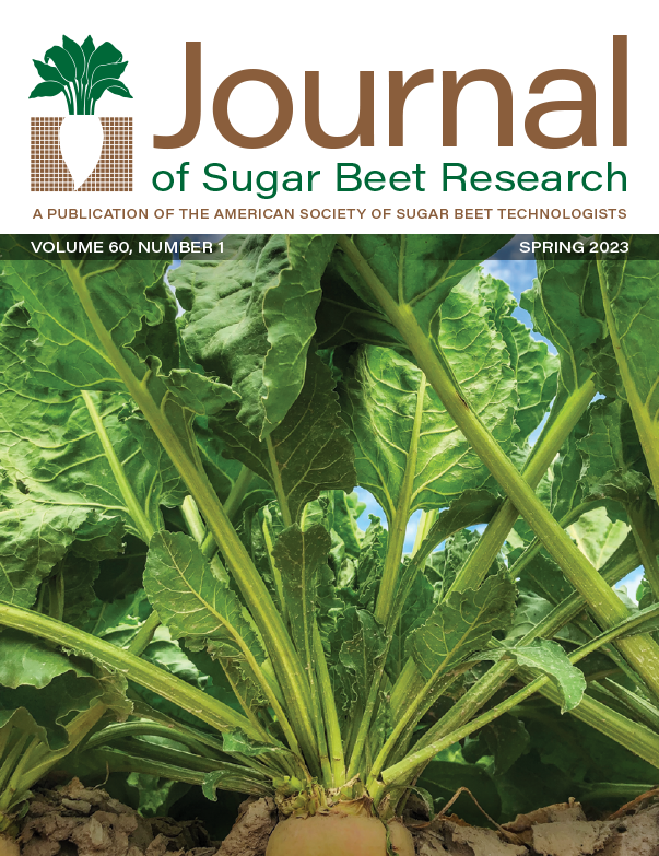 Journal of Sugar Beet Research - Cake & precoat filtration – Evaluating influences of increased backwash efficiency on cloth lifetime. Cover Photo