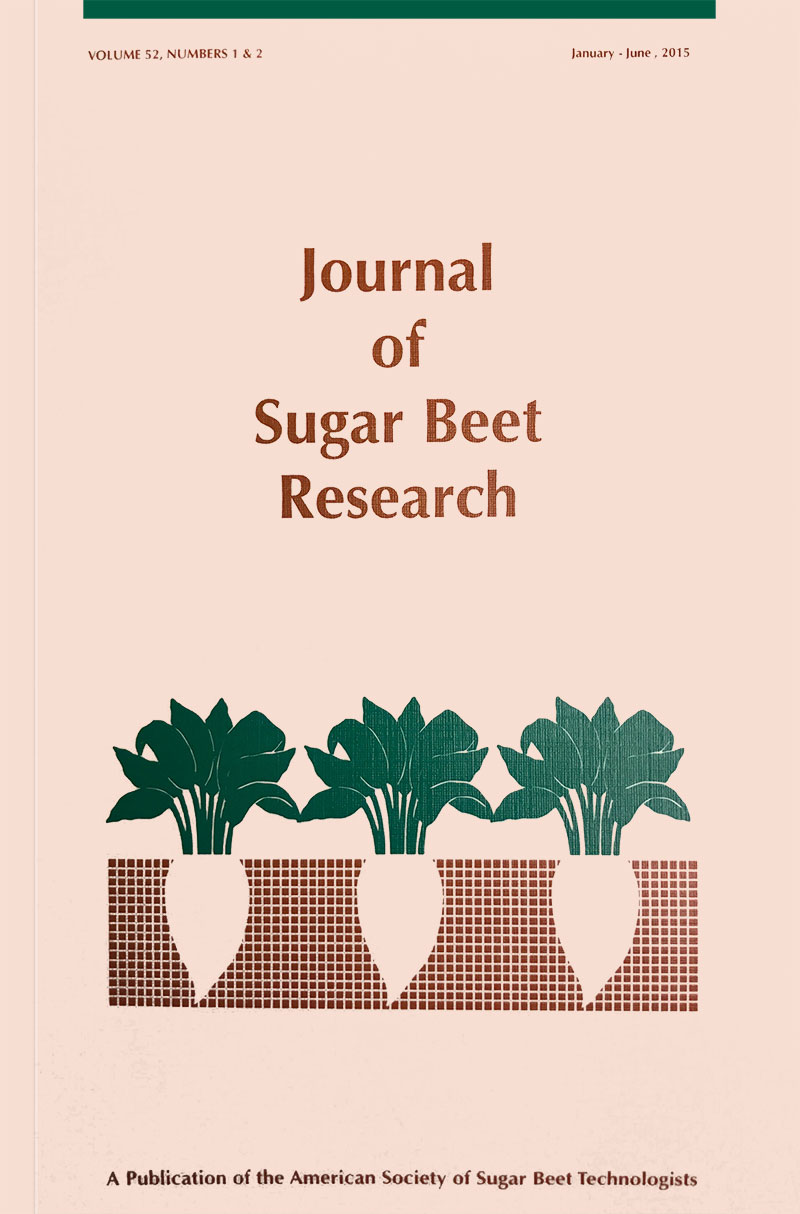 Journal of Sugar Beet Research - Persistence of Dinitroaniline Herbicides and Potential for Injury to Sugarbeets. Cover Photo